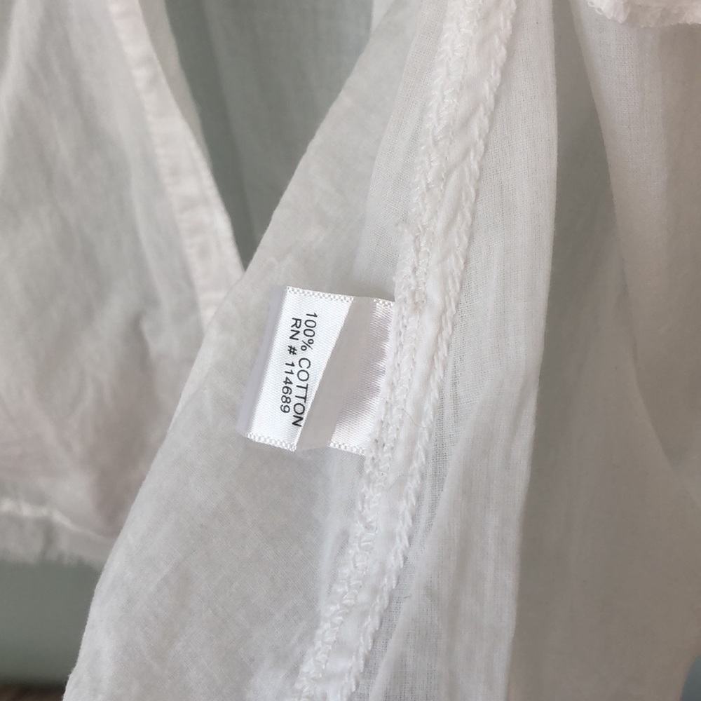 Women's White Ruffled Button-Front Blouse - Picture 4 of 5